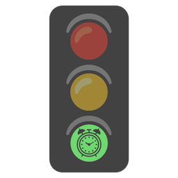 alarm clock and vertical traffic light