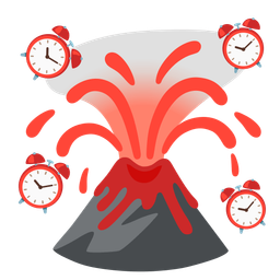alarm clock and volcano