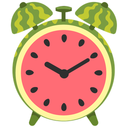 alarm clock and watermelon