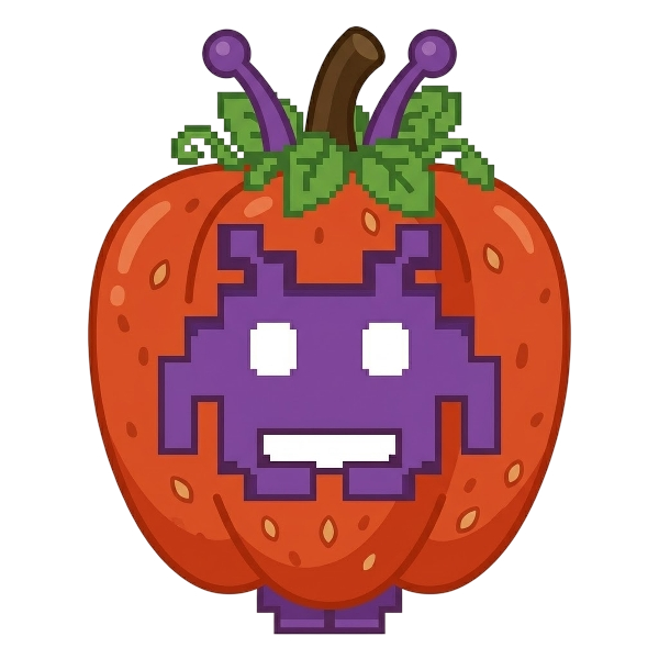 Alien monster and Bell pepper