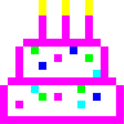 alien monster and birthday cake