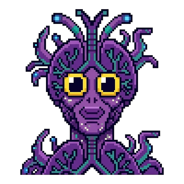 Alien monster and Bust in silhouette