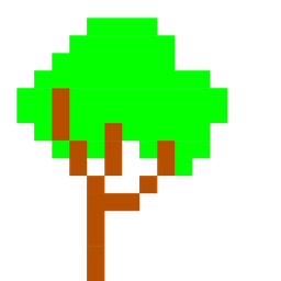 alien monster and deciduous tree