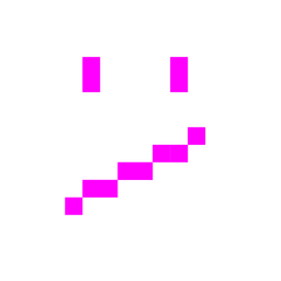 alien monster and face with diagonal mouth