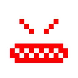 alien monster and face with symbols on mouth