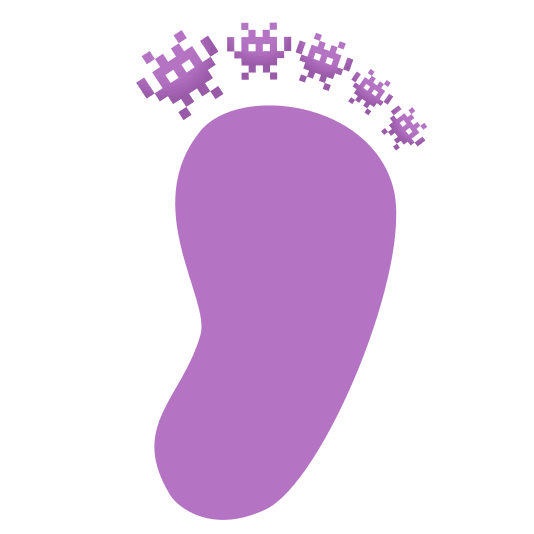 Alien monster and Footprints