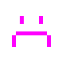 alien monster and frowning face