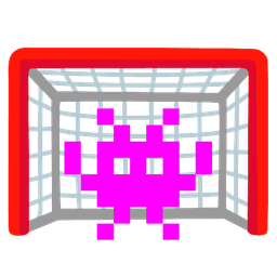 alien monster and goal net