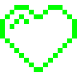 alien monster and green heart