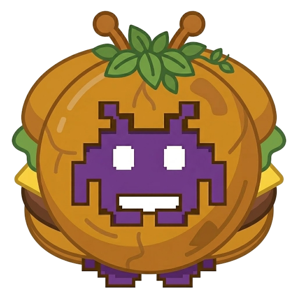 Alien monster and Hamburger