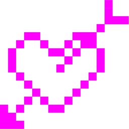 alien monster and heart with arrow