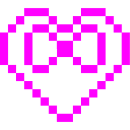 alien monster and heart with ribbon