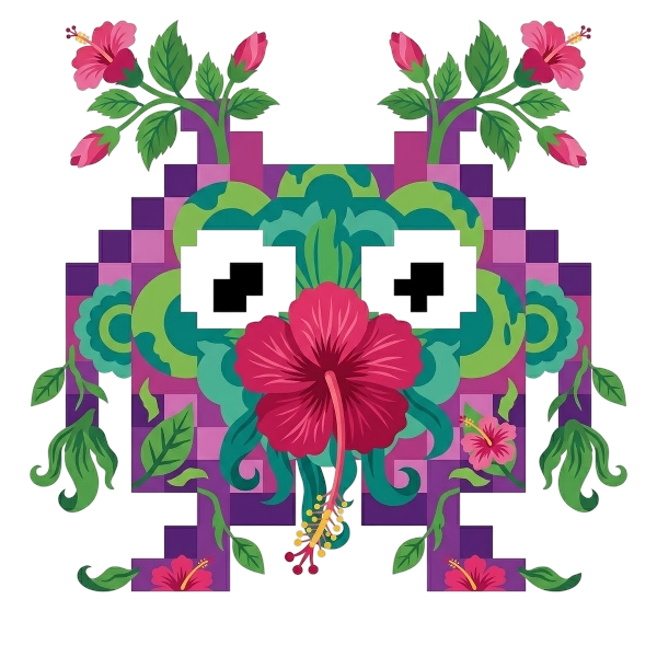 Alien monster and Hibiscus