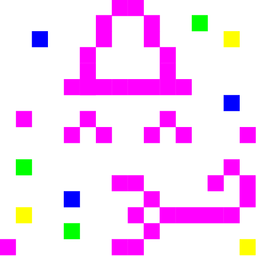 alien monster and partying face