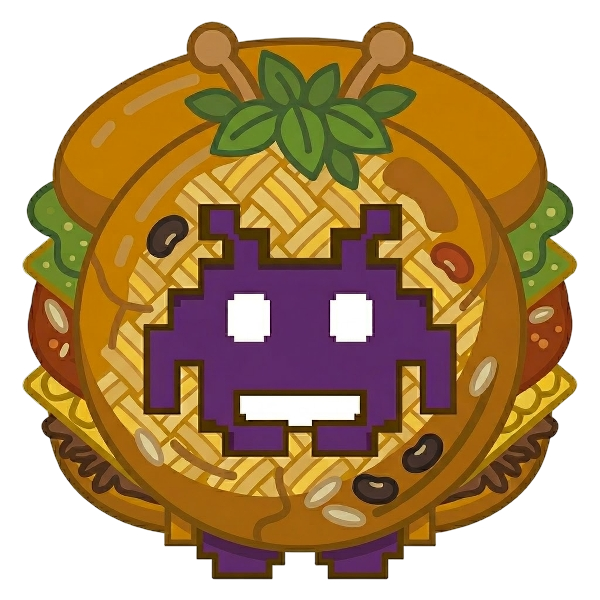 Alien monster and Shallow pan of food