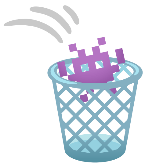 Alien monster and Wastebasket