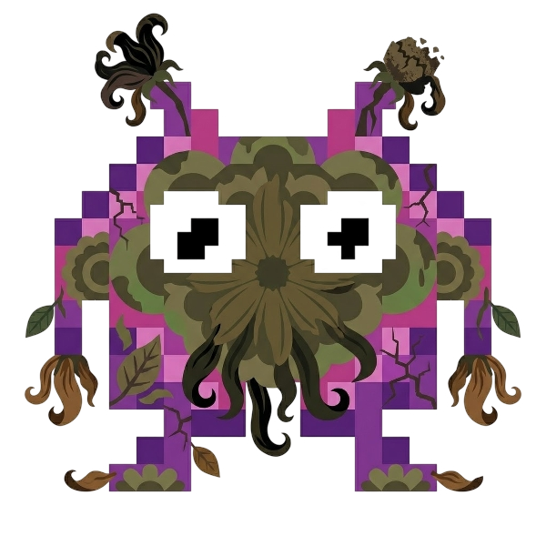 Alien monster and Wilted flower