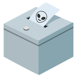 alien and ballot box with ballot