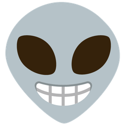 Alien and Beaming face with smiling eyes