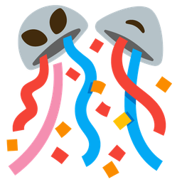 alien and confetti ball