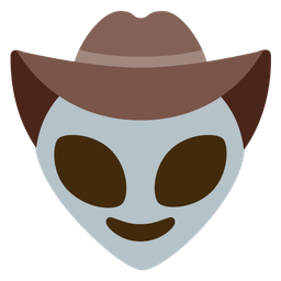 alien and cowboy hat face
