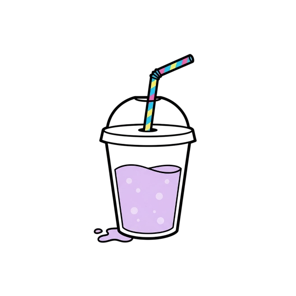 Alien and Cup with straw