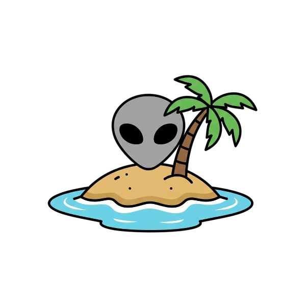 Alien and Desert island