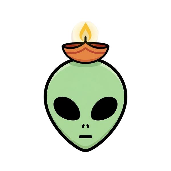 Alien and Diya lamp