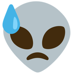 alien and downcast face with sweat