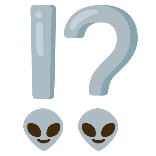 Alien and Exclamation question mark