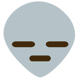 alien and expressionless face