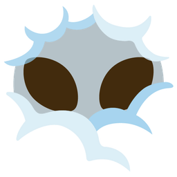 alien and face in clouds