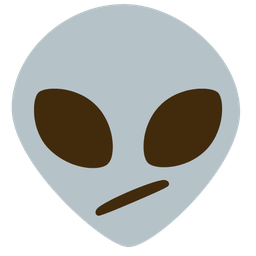 alien and face with diagonal mouth