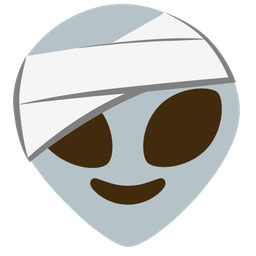 alien and face with head-bandage