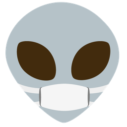 alien and face with medical mask