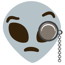 alien and face with monocle