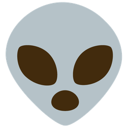 alien and face with open mouth