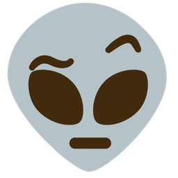 alien and face with raised eyebrow