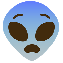 alien and fearful face