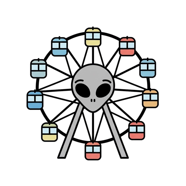 Alien and Ferris wheel