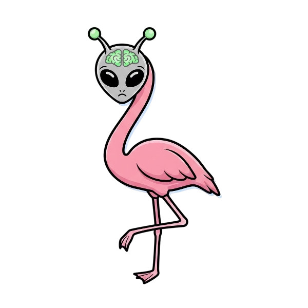Alien and Flamingo