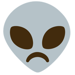alien and frowning face