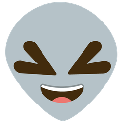 Alien and Grinning squinting face