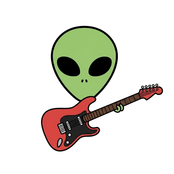Alien and Guitar