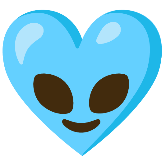 Alien and Light blue heart