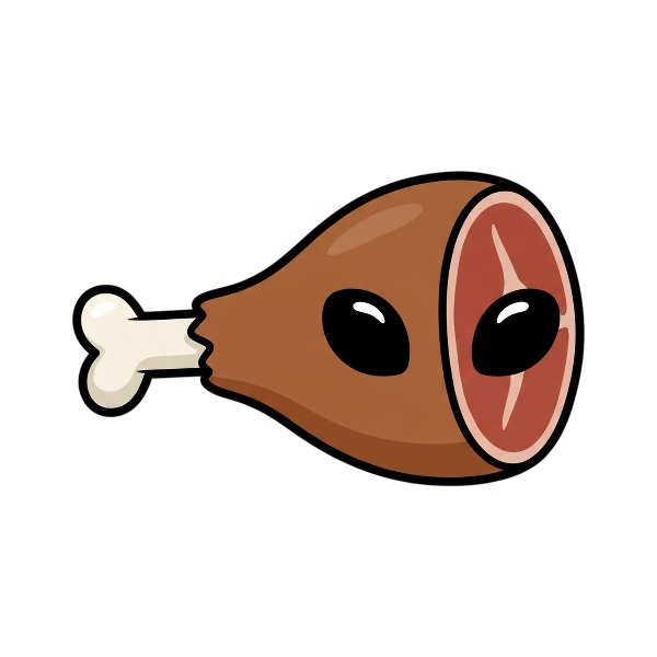Alien and Meat on bone