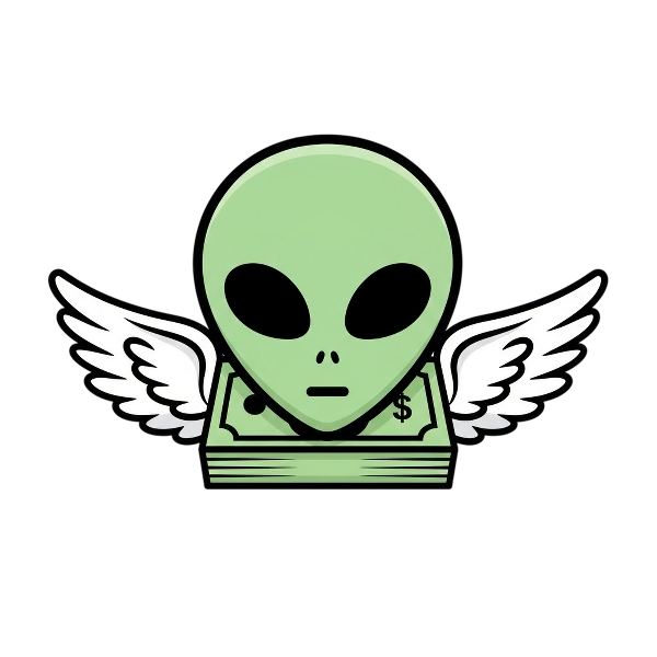 Alien and Money with wings