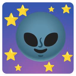 alien and new moon face