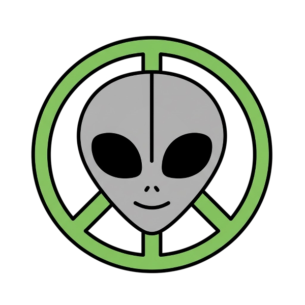 Alien and Peace symbol