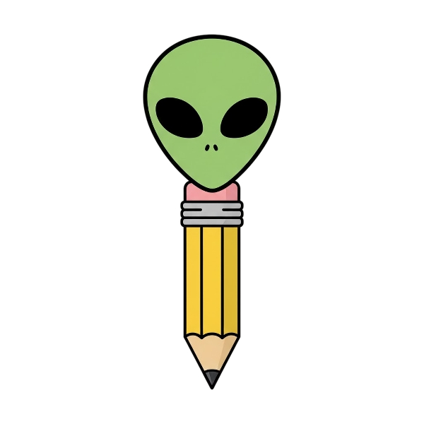 Alien and Pencil